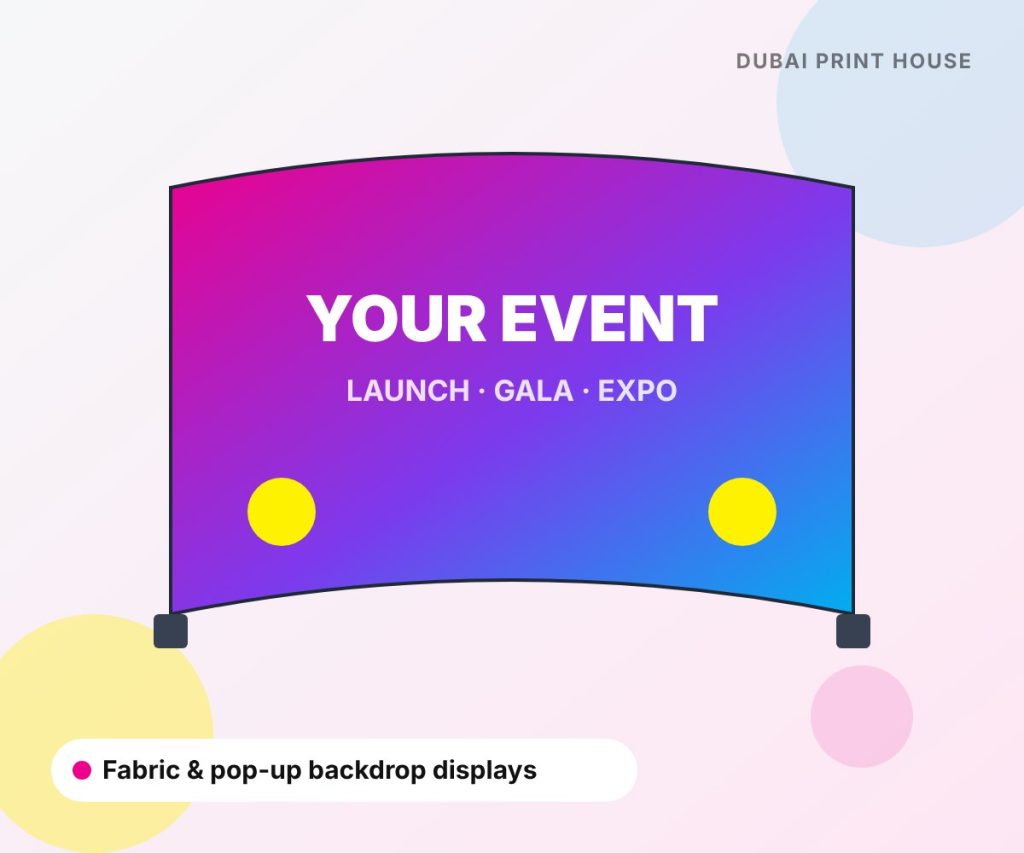 Fabric pop-up backdrop printing in Dubai