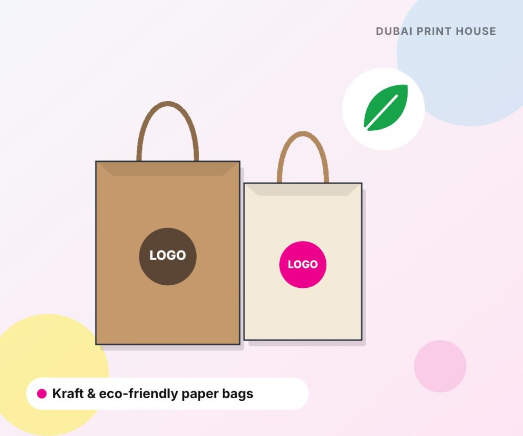 Kraft and eco-friendly paper bags with logo