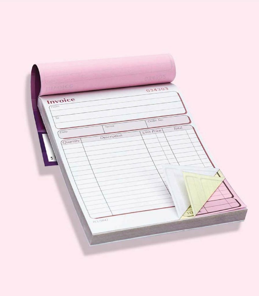 NCR bill book and invoice book printing in Dubai