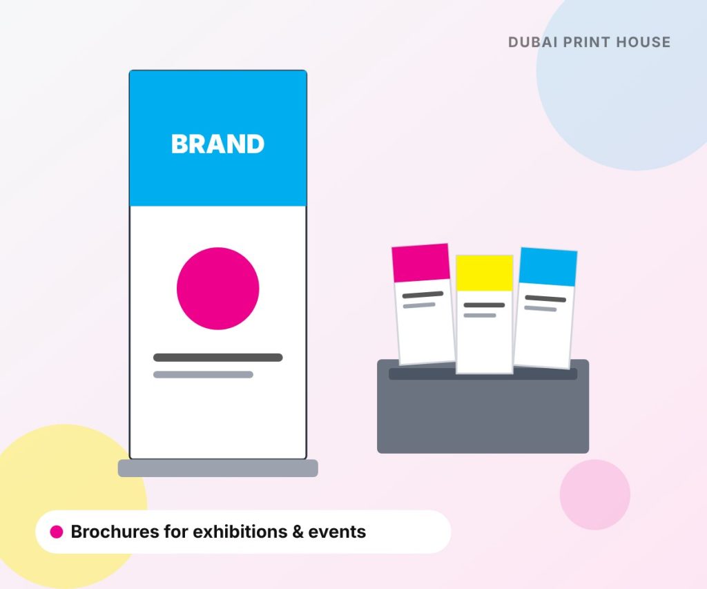 Brochures and roll-up banner for exhibitions