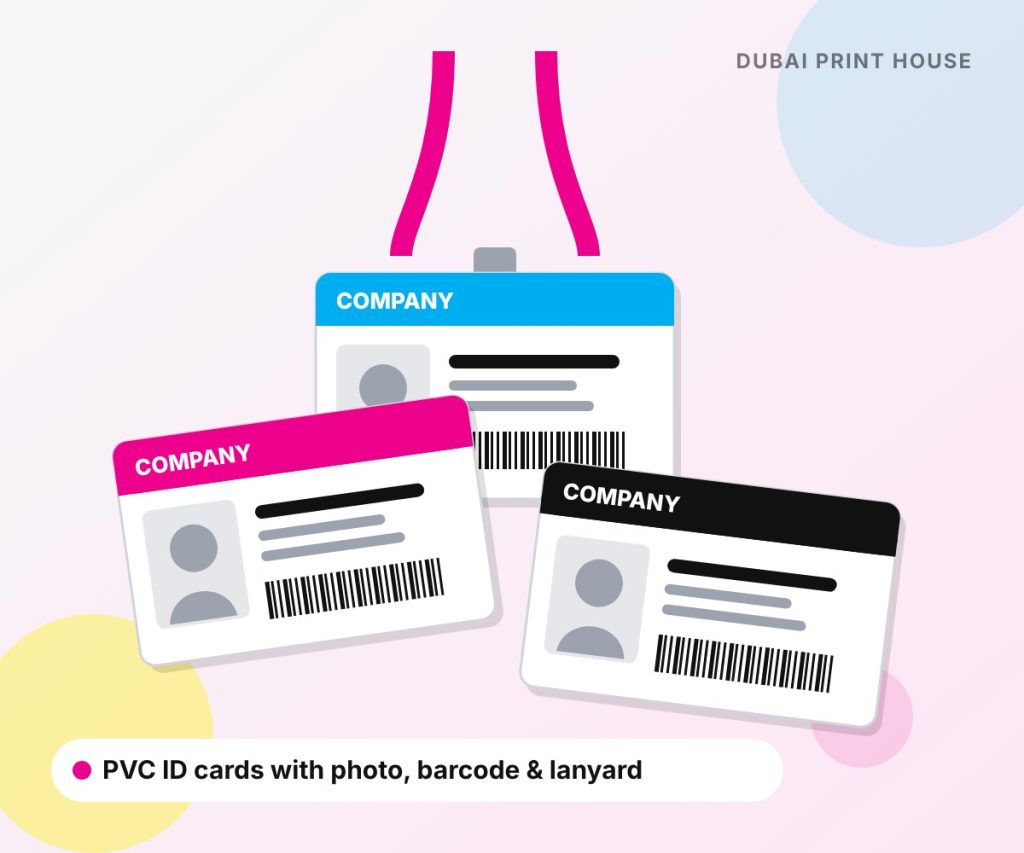 PVC ID card printing with photo and barcode in Dubai