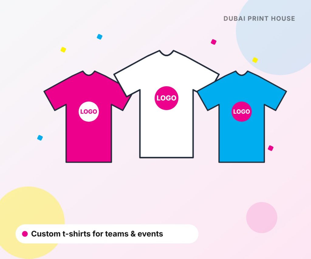 Custom printed t-shirts for teams and events